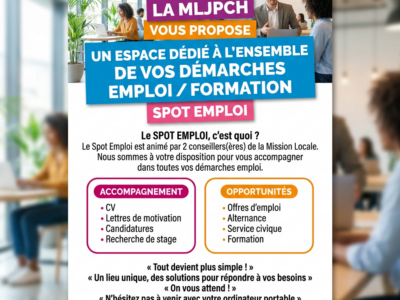 SPOT EMPLOI : LA MLJPCH LANCE UN ESPACE DÉDIÉ À LA RECHERCHE D&rsquo;EMPLOI ET DE FORMATION